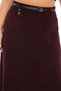 Women's Winter Classic Velvet Burgundy Skirt with Belt and Accessories - 4