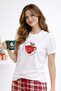 Women's New Year T-Shirt White Cotton Relaxed Fit Christmas Coffee Printed - 2