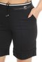 Women's Black Summer Lace-Up Stoned Elastic Bermuda Shorts - 3