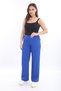 Women's Cobalt Summer Zippered Pockets Pipe Leg Trousers - 3
