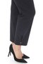 Women's Navy Blue Summer Trousers with Decorative Front Pocket, Leg Accessory, Logo Detail, Elastic Waist - 4
