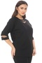 Women's black seasonal sleeveless blazer and rhinestone detail pant set - 4
