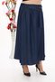 Women's Navy Blue Summer Skirt with Belt and Elastic Waist - 3