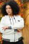 Women's White Seasonal Zippered Hooded Elastic Waist Paneled Accessories 2-Piece Tracksuit Set - 3