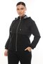 Women's Coffee Winter Zippered Hooded Printed Top and Bottom Set - 4