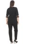 Women's black seasonal sleeveless blazer and rhinestone detail pant set - 5