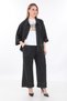 Women's Black Summer Colorful Stitched Pocketed 3-Piece Set - 3