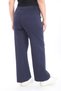 Women's Navy Blue Summer Trousers with Zippered Pockets and Flared Legs - 6