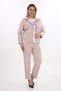 Women's Powder Summer T-Shirt with Snap Fasteners and Elastic Waist Printed 3-Piece Set - 3