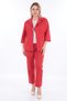 Women's Red Summer Snap-On T-Shirt with Elastic Waist Printed 3-Piece Set