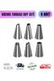 8 Piece Cream Bag Nozzle Set – 6 Different Shaped Nozzles and 2 Connecting Heads, Cake Decorating Apparatus