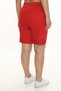 Women's Red Summer Lace-Up Stoned Elastic Bermuda Shorts - 4
