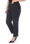 Women's Navy Blue Summer Trousers with Decorative Front Pocket, Leg Accessory, Logo Detail, Elastic Waist - 3
