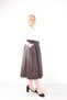 Women's Belted Faux Leather Brown Skirt