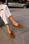 Ribalta Women's Taba Genuine Leather Suede Ballerinas - 4