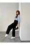 Side Belt Black Baggy Jeans with Buckle Cargo Pocket Detail