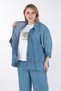 Women's Ice Blue Summer Colorful Stitched Pocketed 3-Piece Set - 4