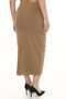 Women's Summer Buttoned Mocca Color Slit Long Pencil Skirt - 5