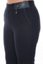 Women's Navy Blue Winter Special Logo Leather Detailed Fleece-Lined Trousers - 3