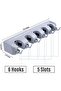 Mop Hanger Broom Clip Holder - Wall Mounted Brush Mop Cleaning Tool Organiser Rack (5 solt) - 4