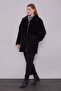 Black Sequin Pattern Midi Coat - 3