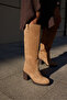 Polia Women's Taba Tutu Real Leather Suede Thick Heel Boots - 4