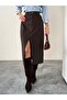 Women's Skirt with Cut-Out Front Slit Linen Skirt - 6