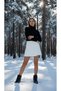 Women's Ecru High Waist Tweed Textured Stylish Mini Skirt - 3