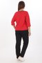 Women's Red Seasonal Piped Pocket Jacket with Sleeves, 2-Piece Set - 5