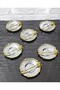 METAL 6-PIECE TEA SAUCER & CAST ROSE-FRAMED AND SPOONED 5.5 CM INNER GLASS DIAMETER - 2