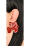Diva Charm Burgundy Earrings with Leaf Detail - 3