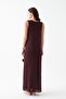 Women's Plum Lace Textured Slit Long Nightgown - 6