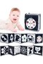 Baby Soft Cloth Book Black White Fabric Book Sensory Toys Early Education Sensory for Babies