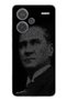 Redmi Note 13 Pro Plus Compatible Silicone Case with Atatürk Silhouette Written in Arabic for Young People Printed