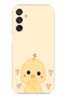 Printed Silicone Case Compatible with Samsung Galaxy M15 with Cute Chick and Heart Pattern