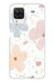 Printed Silicone Case Compatible with Samsung Galaxy A12-M12 with Pastel Abstract Flower and Stain Pattern