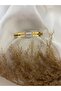 Zircon Detailed Ribbed Steel Handcuff Bracelet - 2