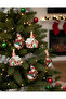 New Year – Wooden Peg House Model Set of 6 Decorative Peg Ornaments - 2