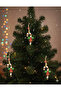 Christmas Mdf Wooden Walking Stick Ornament Beaded Jute String Decorative Set of 3 with Hangers - 2