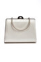 Women's Stone Evening Dress Portfolio Clutch Chain Strap Bag White - 2