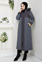 Women's Lined Cashmere Detailed Full Length Nova Quilted Coat - 5