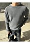 Acid Wash Triko Basic Sweatshirt - 2