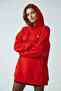 Unisex Soft Fabric Oversized Fleece Inside Hooded Small Hearts Printed Sweatshirt Hoodie - 6