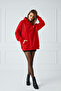 Unisex Soft Fabric Oversized Fleece Inside Hooded Small Hearts Printed Sweatshirt Hoodie - 3