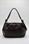 Women's Drawstring Knot Strap Detailed Zippered Lined Handbag and Shoulder Bag