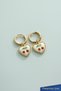 Gold Color Heart Shaped Stainless Steel Hoop Earrings with Cherry Figure - 2