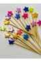 No:209-50 Pieces Decorative Colorful Janjan Star Beaded Promise Engagement Birthday Party Stylish Cocktail Toothpicks - 2
