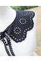 Women's Black Tie-On Lace Collar – Stylish Collar Accessory for Dresses and Shirts - 2