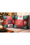 Christmas Patterned Set of 2 Premium Fabric Cushion Covers 43X43 cm – Christmas Themed Decorative Pillowcases - 6