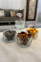 Glass Snack Bowl – Clear Glass Presentation Bowl with Cut-Out Pattern - 6